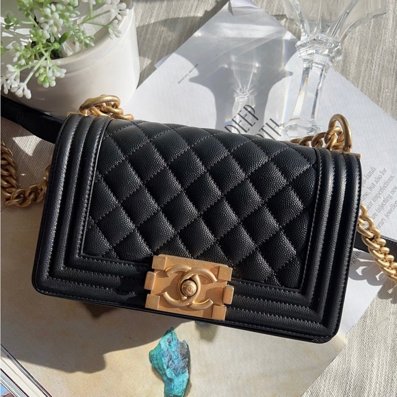 CHANEL Handbags - Chanel Chanel Small Black Caviar Boy Bag